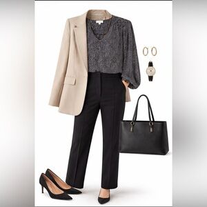 Anthropologie Everly Black Mod patterned blouse‎ puff sleeve smocked shoulders